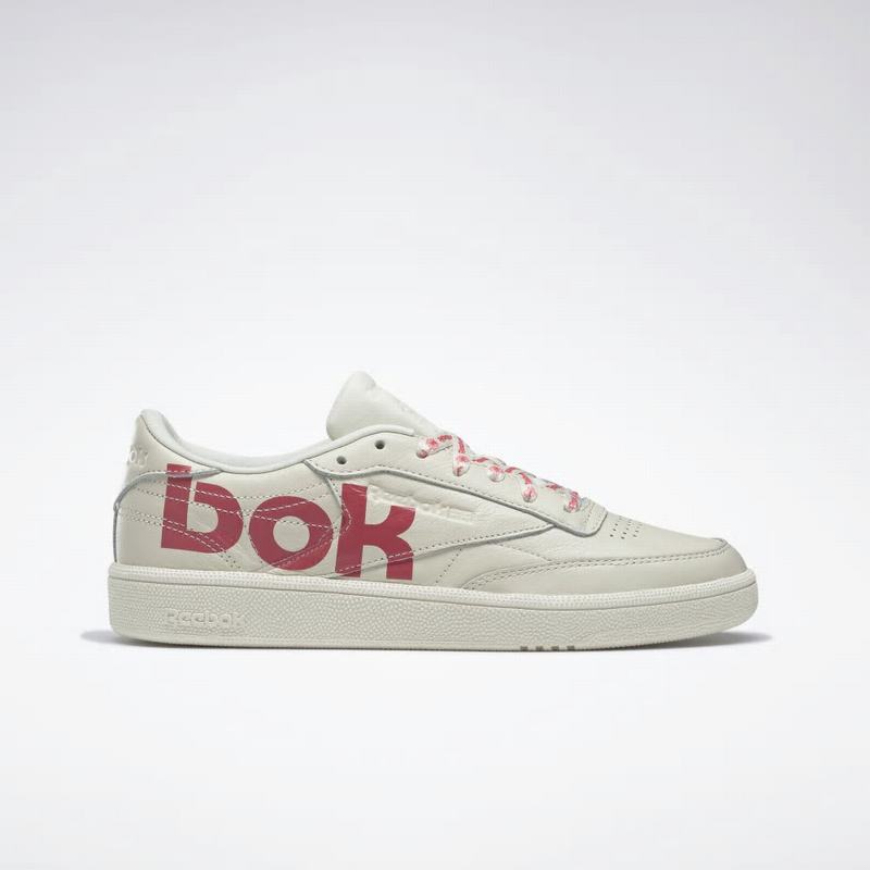 Tenisi Reebok Club C 85 Dama Albi/Roz Deschis Romania VE2399EQ